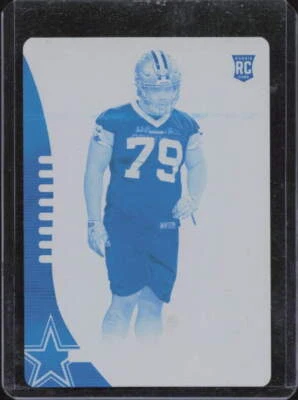 Trysten Hill Football Panini #173 Printing Plates Cyan SN 1 of 1 Dallas Cowboys - Image 1 of 2