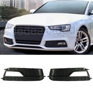 2X Vorne Stoßstange Nebelscheinwerfer Gitter Grill Schwarz Für Audi A5 2013-2017 - Picture 1 of 11