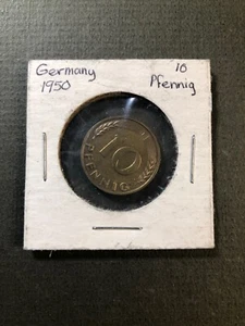Bonita moneda de 10 peniques alemana 1950 F Alemania Alemania - Imagen 1 de 3