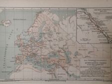 1886 Global Impacts of Black Death Map Pestilence Vintage ORIG. 11.5 x 9" C15-9
