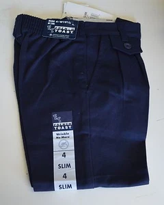 FRENCH TOAST Uniform Pants Slacks Khaki NAVY Blue SZ 6 - 20 Slim PLUS Girl Pleat - Picture 1 of 4