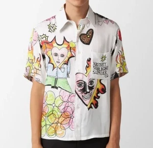 Camisa tejida con botones S/S RASSVET TT DRAWING para hombre - blanca - XL - NUEVA CON ETIQUETAS - Imagen 1 de 3