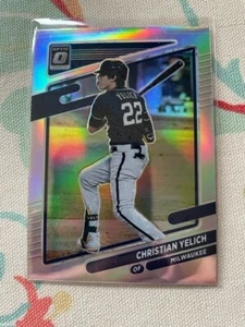 Christian Yelich Silver Prizm 2021 Donruss Optic 193 Milwaukee Brewers - Picture 1 of 2
