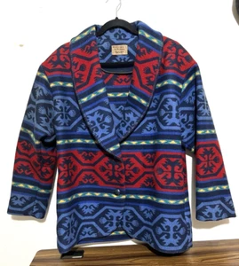 Vtg Pendleton Knockabouts Southwestern Aztec Wool Blanket Jacket Navajo Large - Picture 1 of 18