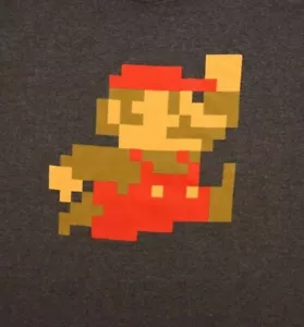 Super Mario Pixel 2014 T-shirt 2XL Large damage loose thread Video Game Nintendo - Picture 1 of 5