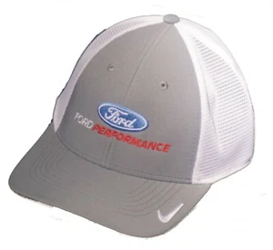 FORD PERFORMANCE "NIKE" FLEX FIT HAT IN COOL GREY AND WHITE SPORT FLEX BACK  - Picture 1 of 2