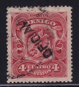 ucs49 Mexico 1903 Porfirian eagles oficial hand stamped Sc#O61 - Picture 1 of 1