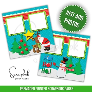 Christmas Scrapbook Page Premade Santa Rudolph Snowman Quick Pages PRINTED 3 - Bild 1 von 2