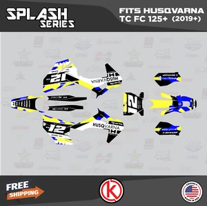 Graphics kit for Husqvarna TC125 TC250 FC250 FC350 FC450 2019-2022 Splash - Blue - Picture 1 of 6