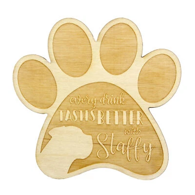 Staffordshire Bull Terrier sous-verre en contreplaqué Art-Dog Foto 1 de 4