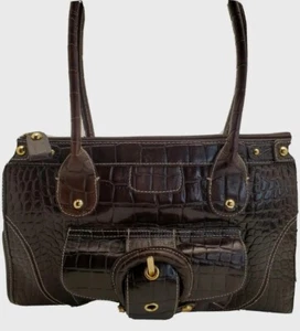 FRANCO SARTO Crocodile Embossed Purse Shoulder Bag - Picture 1 of 12