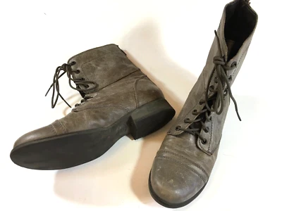 Steve Madden Troopa Taupe Con cordones Cremallera Media Pantorrilla Botines Botas Talla 9 Foto 1 de 4