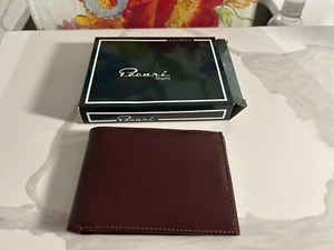 Mens PECARI Bogata Burgundy Leather Billfold Wallet NIB With Tags - Picture 1 of 7