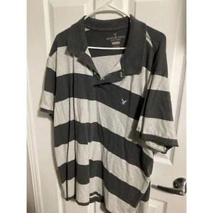 American eagle outfitters henley polo core flex XXXL verde a righe - Foto 1 di 1