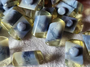 Lot 8 boutons vintage buchette bleu à pied superbe 1 sur 1,8 cm ref 1645 - Picture 1 of 2
