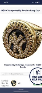 NY Yankees SGA 09/10/2023 1998 World Series Championship Ring NEW - Picture 1 of 2