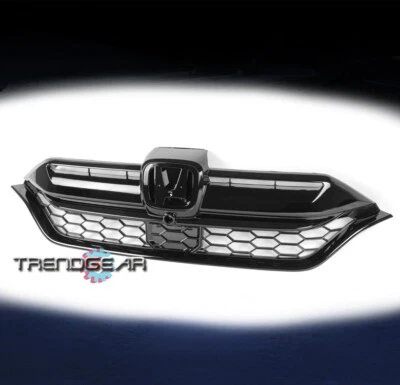 Parachoques delantero de nido de abeja ABS negro brillante para Honda CR-V CRV 2020-2022 Foto 1 de 4