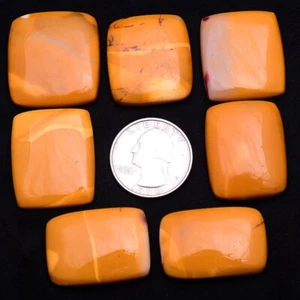 7 Pcs Natural Mookite Jasper Untreated 20mm-27mm Cushion Cabochon Gemstones Lot - Picture 1 of 7