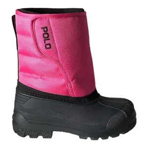 Polo Ralph Lauren Harpyr EZ Black & Pink Boots | Child Size 3 | Snow Boots - Picture 1 of 7