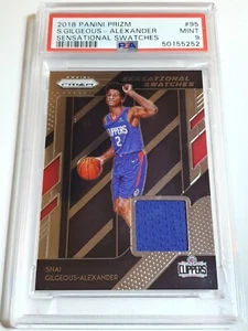 2018 Prizm Shai Gilgeous-Alexander Rookie #PATCH Game Worn Jersey RC - PSA 9 - Picture 1 of 3