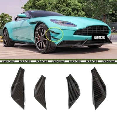 Carbon Fiber Front Bumper Splitter Air Vent Fins For 2017-2023 Aston Martin DB11 - Image 1 of 4