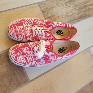 Vans Off The Wall Herren Lo Top Sneaker Rot Weiß Signatur Gr. 11 - Bild 1 von 6