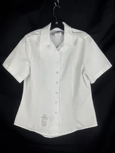 DSCP Garrison Women's US Army White 251 Tuck-In Button Shirt NEW - Picture 1 of 1