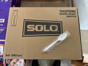 Solo Medium Weight Cutlery, Teaspoon, White, 1000/Carton MOW3 - Picture 1 of 3