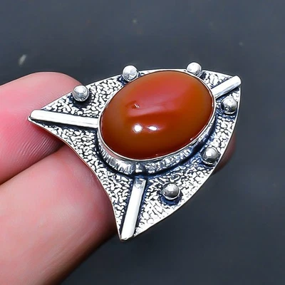 Anillo Joyería Cornalina Hecho a Mano Piedras Preciosas EE. UU. Talla 6.5 M959 Foto 1 de 3