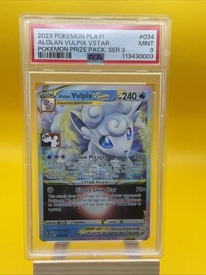Pokemon Alolan Vulpix VSTAR 034/195 PSA 9 Prize Pack 3 Play Promo PSA 9 - Image 1 of 2