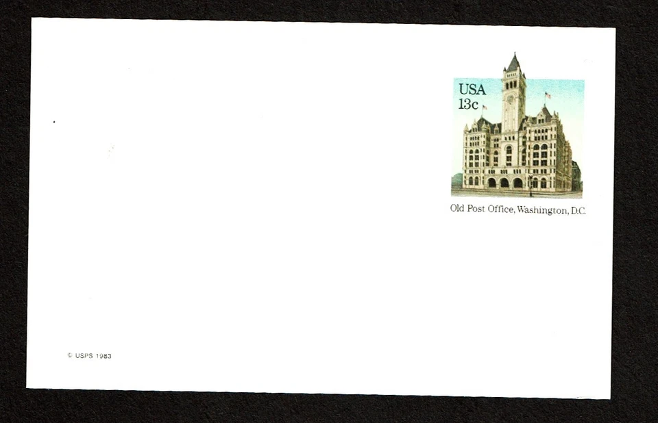 1983 U.S. POSTAL CARD 13c Post Office Wash DC   Sc#UX99 Unused! - Image 1 of 1