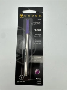 Cross Selectip Gel Rollingball Pen Refill Purple 1 per card (8014) New - Picture 1 of 6