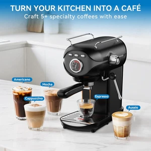 20 Bar Coffee Maker Compact Espresso Machine Milk Frother Steam Wand Quick Brew - Picture 1 of 11