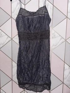 AX Paris Lace Grey Mini Dress Size 12 - Picture 1 of 3