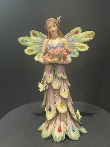 Montefiori Collection Fairy Woman Wings 10.5” Tall Feathers Peacock Butterflies - Picture 1 of 24