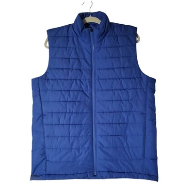 Lands End Mens 38 40 Puffer Vest Oeko Tex Standard 100 Jacket Blue EUC - Image 1 of 4