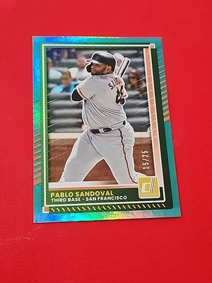 Pablo Sandoval 2025 Panini Donruss verde azulado paralelo 15/25 Gigantes de San Francisco #95 Foto 1 de 4
