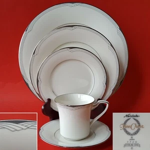 Noritake 7720 'Sterling Cove' 5-Pc Set: Cup +Saucer +Bread +Salad +Dinner Plate - Picture 1 of 12