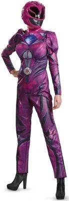 Rosa Ranger Saban Power Rangers Película Vestido Elegante Halloween De Lujo Disfraz para Adulto Foto 1 de 2