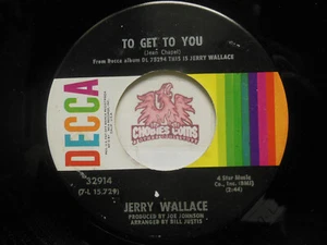 JERRY WALLACE: To Get to You / Time, 45 RPM EX (4E) - Picture 1 of 2