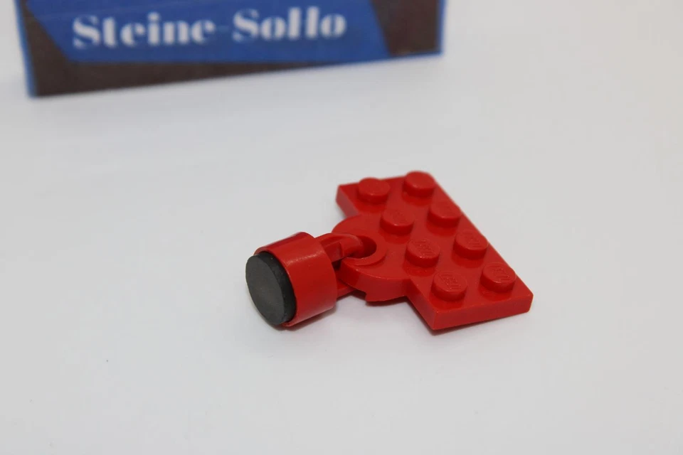 Lego (c) 1x Zug Kupplung - Platte rot - Magnet rot - 737ac01 - Eisenbahn - red - Bild 1 von 1