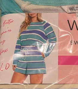 Wildfox gestreiftes Sweatshirt Lounge kurz Set neu mit Etikett Größe Large/L Ladenpreis 160 $ - Bild 1 von 3