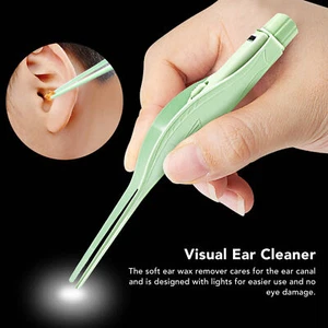 Kids Earwax Removal Kit Green Soft Round Spoon LED Light USB Charge Baby Ear DP3 - Picture 1 of 24