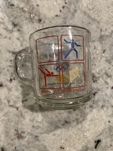 Vintage MCDONALDS 1984 LOS ANGELES Olympics Promotional Coffee/Tea Cup/Mug GLASS - Picture 1 of 3