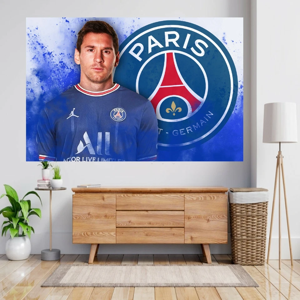 Autocollant sticker mural Lionel Messi Argentine football 3d vue cassée affiche décalcomanie Z757 - Photo 1/1