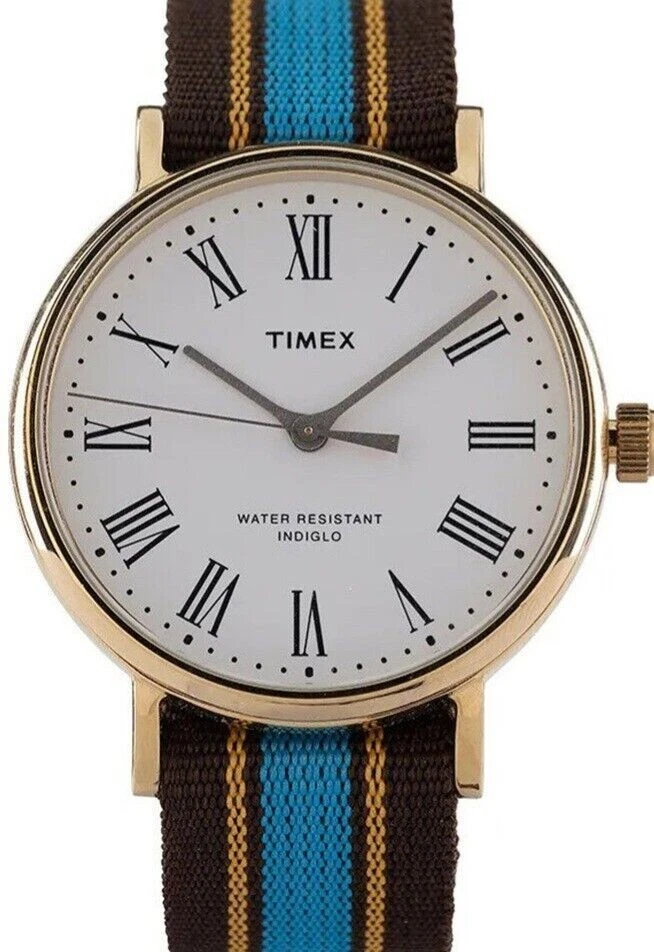 Nuevo Unisex Timex Weekender Reloj Blanco Esfera Dos Tonos Tira de Tela - Imagen 1 de 1