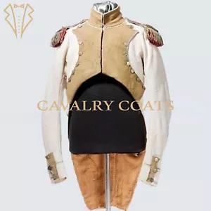 Off-White Woll Napoleon Offiziersfrack, 18. Jahrhundert Militärstil Frack - Bild 1 von 3