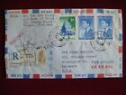 REPUBLIC OF VIET NAM BANK OF CHINA 1957  REGISTERED COVER TO USA W/ 8 STAMPS VF
