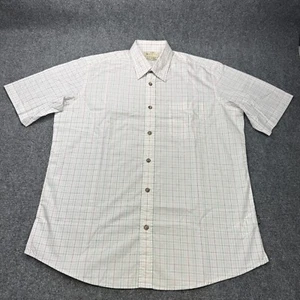 Beretta Shirt MensExtra Extra Large White Plaid Hidden Button Down Collar Casual - Picture 1 of 15