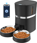 2-Cat Bowl 4L WiFi Dry Food Dispenser App Control | 1-6 Meals Voice Recorder Pet